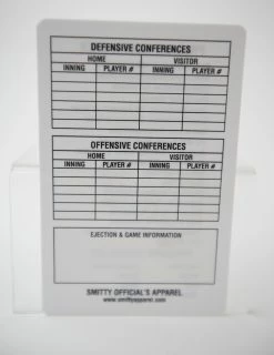 Smitty Reusable Umpire Game Card