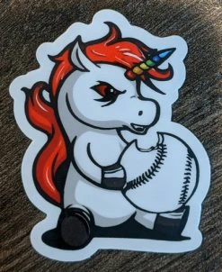 Red Unicorn Sticker